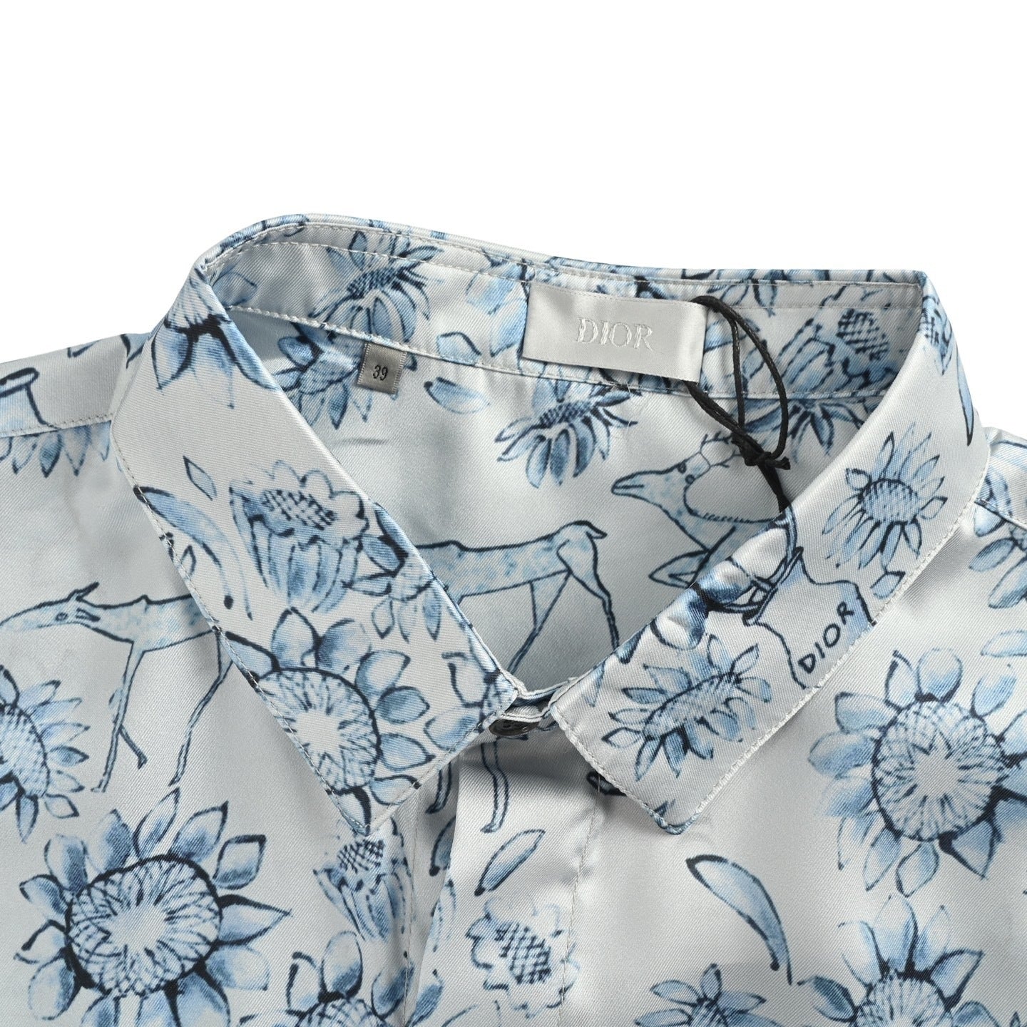 25ss Floral and animal print short-sleeved shirt