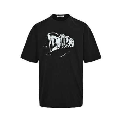 25ss Hand-painted letter print short sleeves