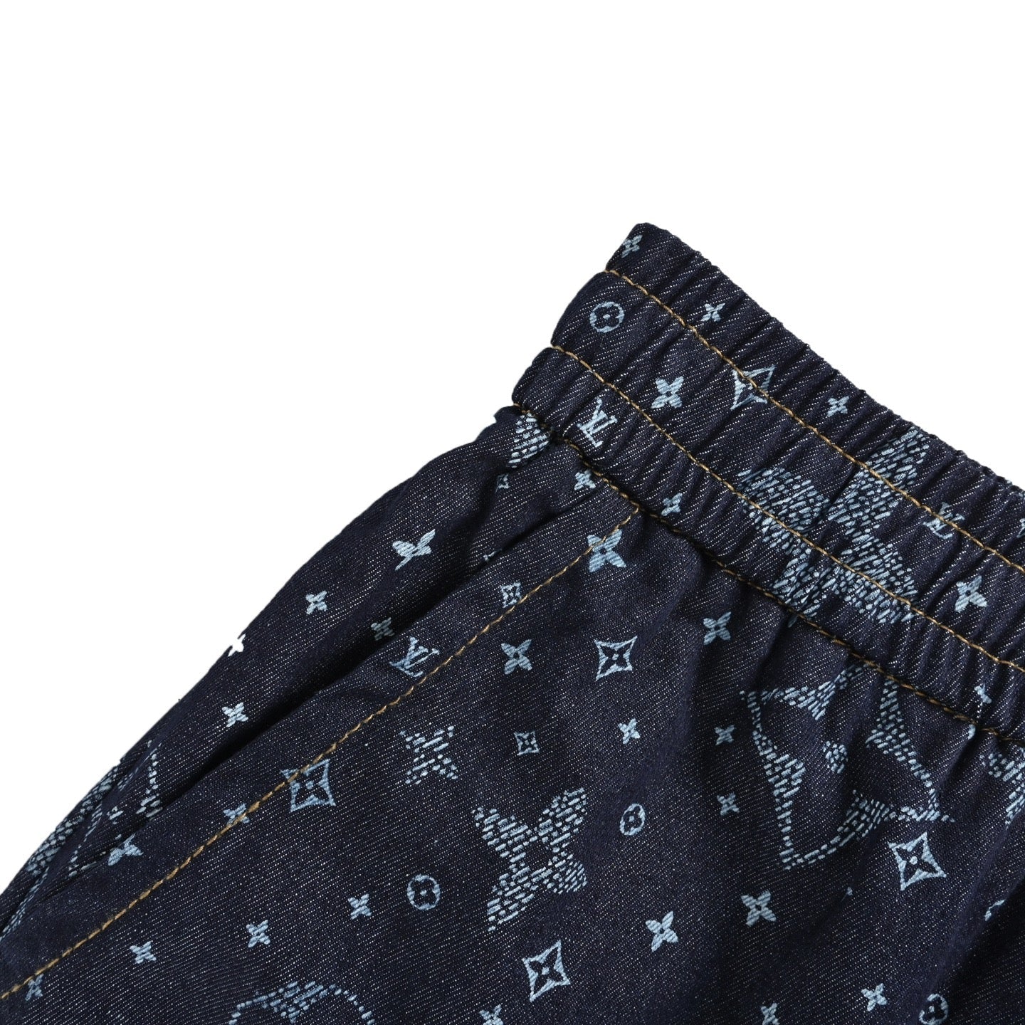 25ss full print vintage denim shorts