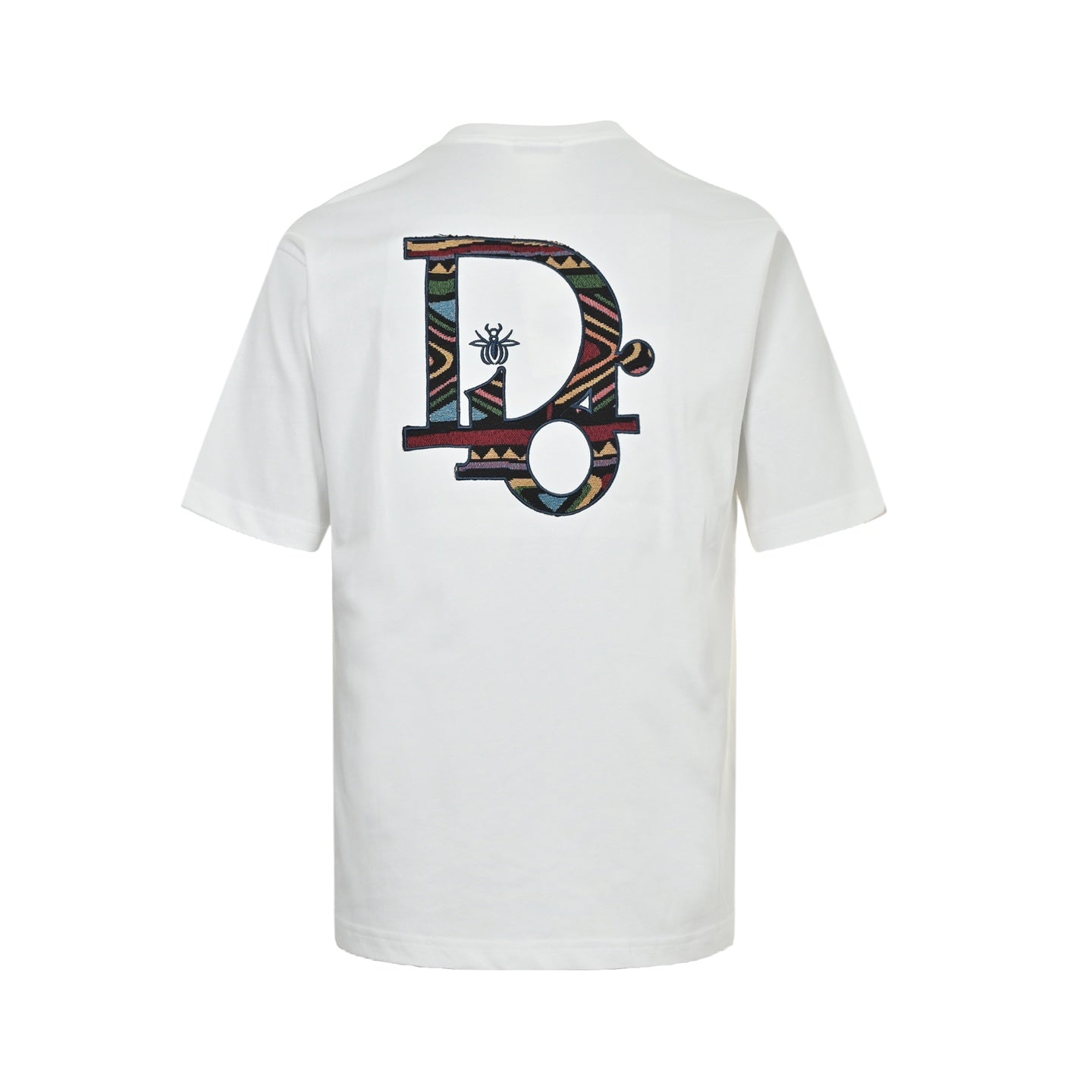 25ss Flower painted embroidered letter short sleeved shirt