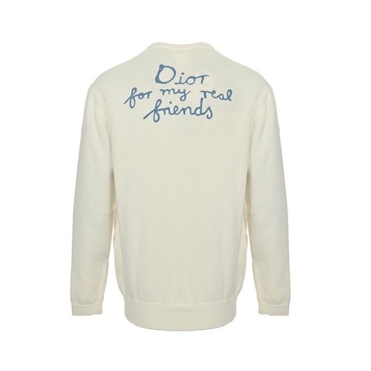 25Fw letter embroidered cardigan sweater