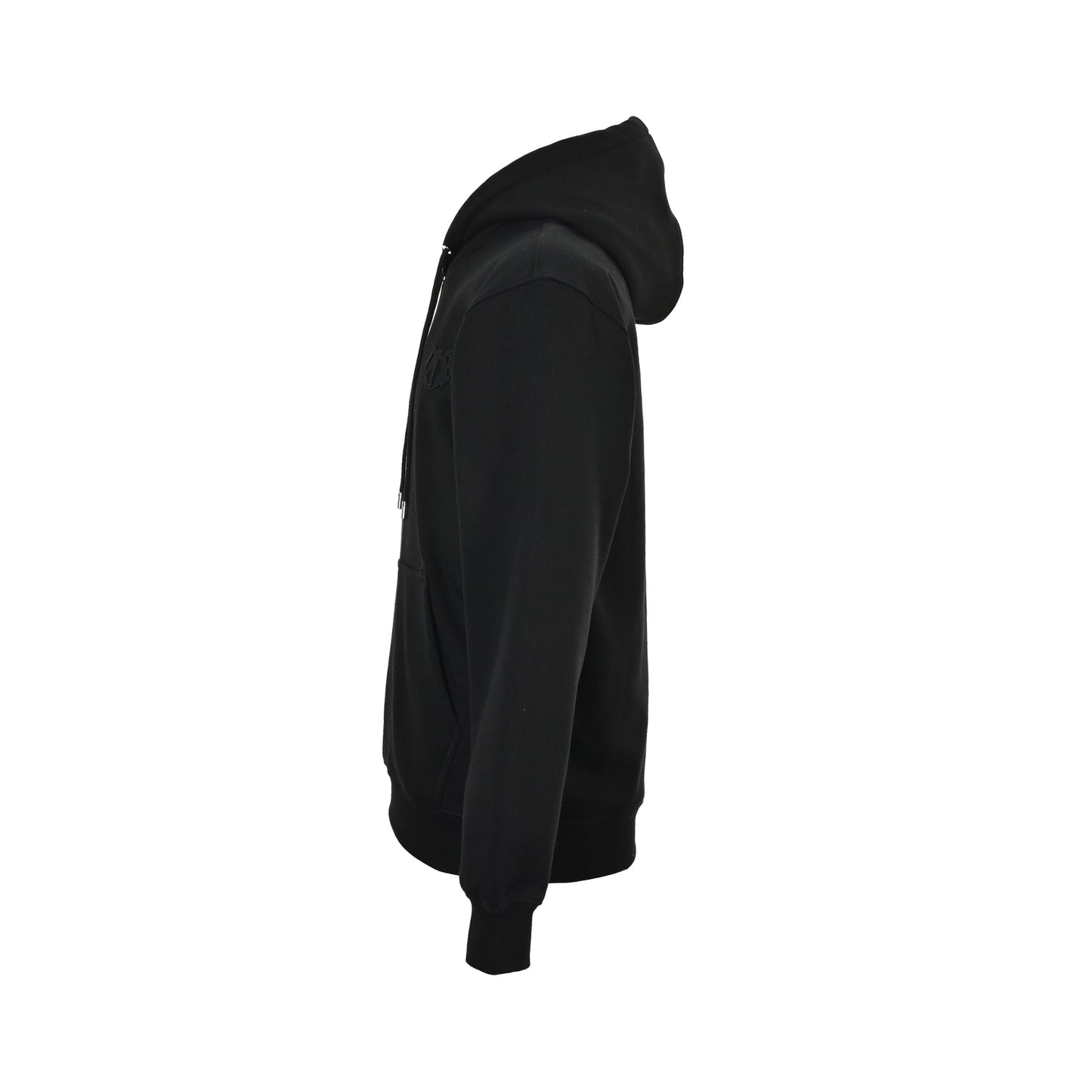Tricolor embroidered patchwork hooded sweatshirt
