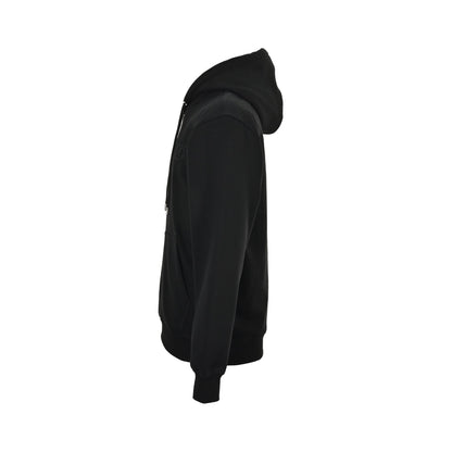 Tricolor embroidered patchwork hooded sweatshirt