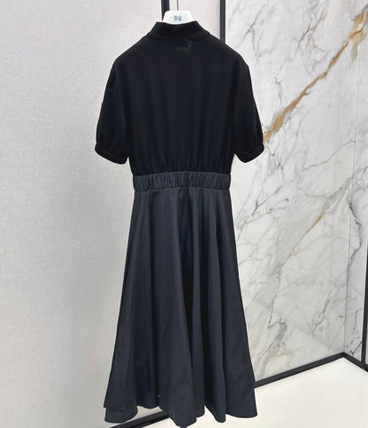 Edgy Contrast-Panel Sleeveless Dress