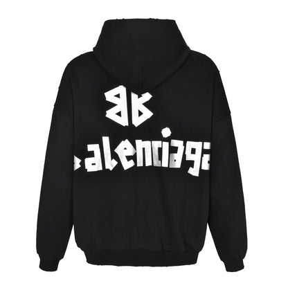 Masking tape hooded sweatshirt