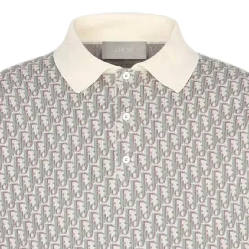 25ss Presbyopia all over printed knitted Polo short sleeves