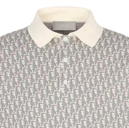 25ss Presbyopia all over printed knitted Polo short sleeves
