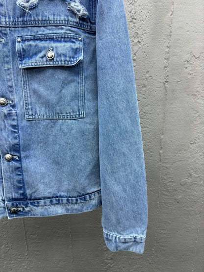 Presbyopia jacquard suit denim jacket
