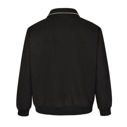 Embroidered stitched suede bomber jacket