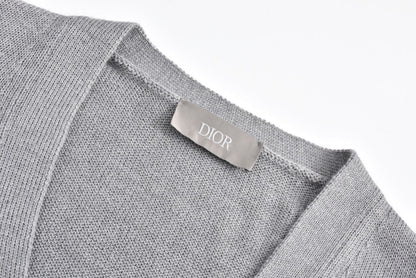 signature monogram embroidered cardigan sweater