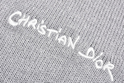 signature monogram embroidered cardigan sweater