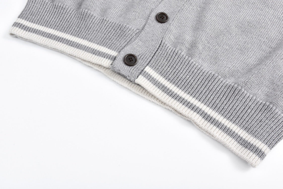 signature monogram embroidered cardigan sweater