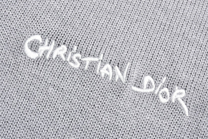 signature lettering embroidered crew neck sweater