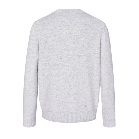 lily of the valley embroidered crew neck sweater