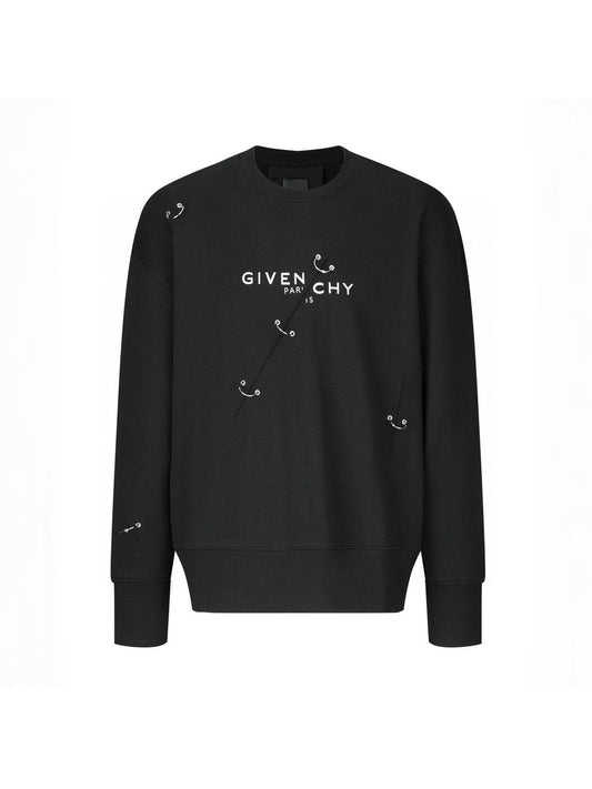 Metallic smiley round neck sweatshirt