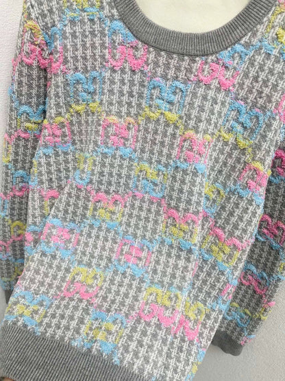 25fw Colorful logo knitted sweater