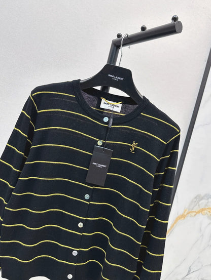25fw Striped knitted cardigan