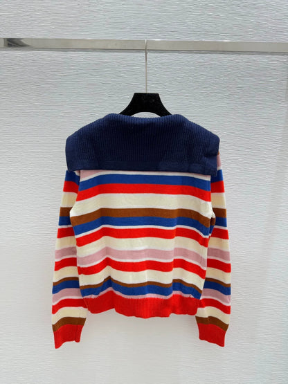 25fw Striped knitted cardigan