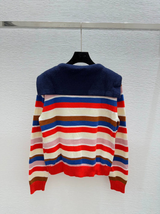 25fw Striped knitted cardigan