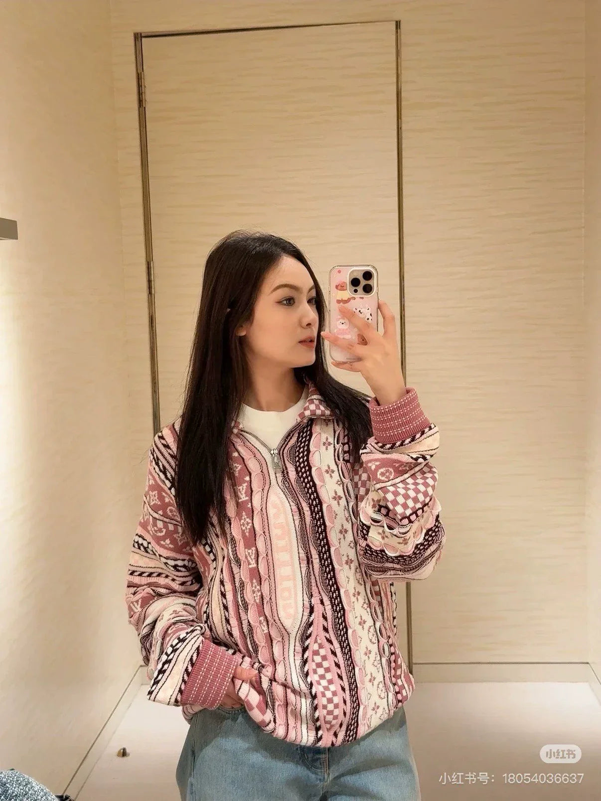 25fw Flower jacquard sweater