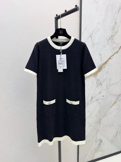 25fw Knitted short sleeved dress