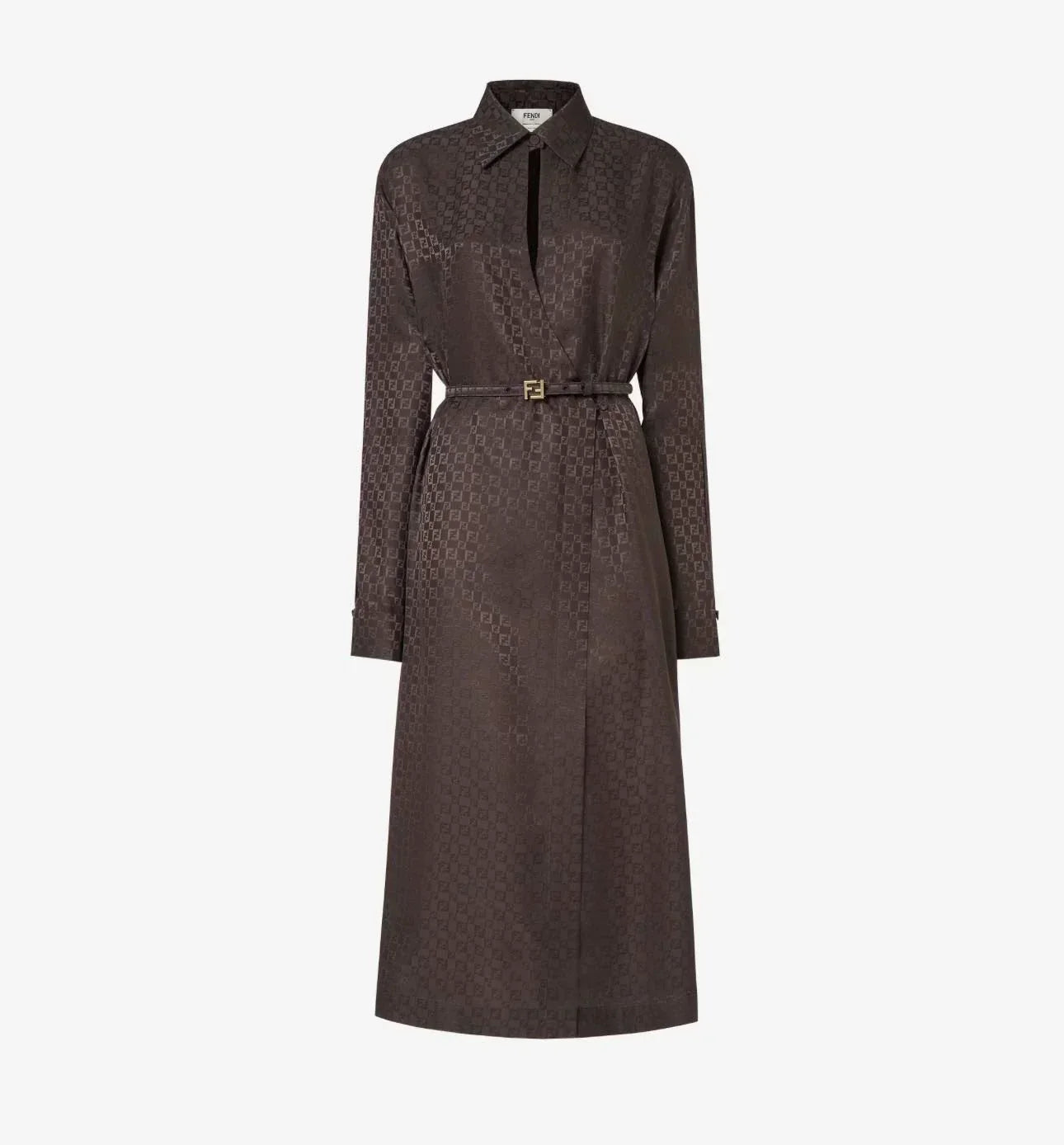 25 Jacquard cross collar waistband dress