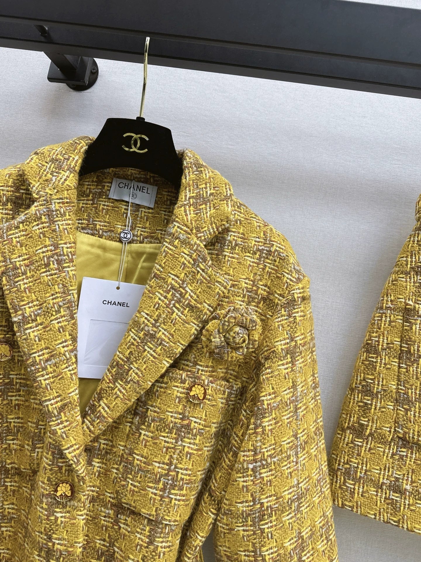 25fw Camellia decoration woven jacket