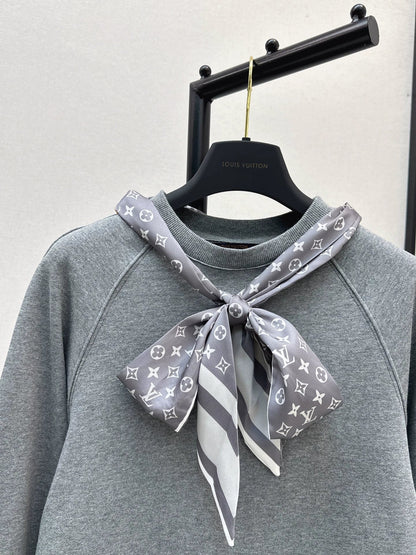 25fw Silk scarf pullover hoodie