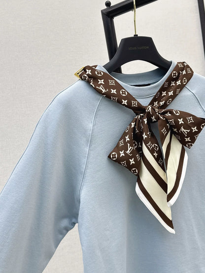 25fw Silk scarf pullover hoodie