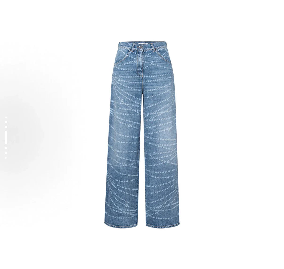 25fw Polka dot printed high waisted jeans