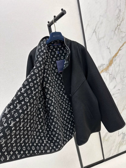 25fw Old flower double-sided short cape coat
