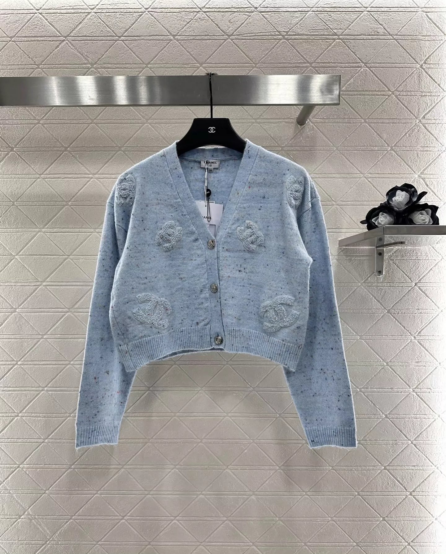 25fw Letter knitted cardigan