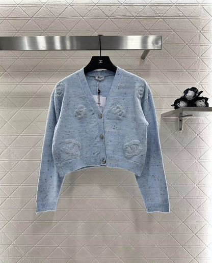 25fw Letter knitted cardigan