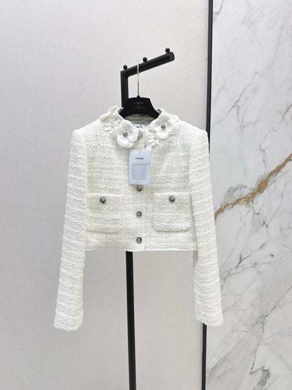 25fw 3D flower decoration short jacket