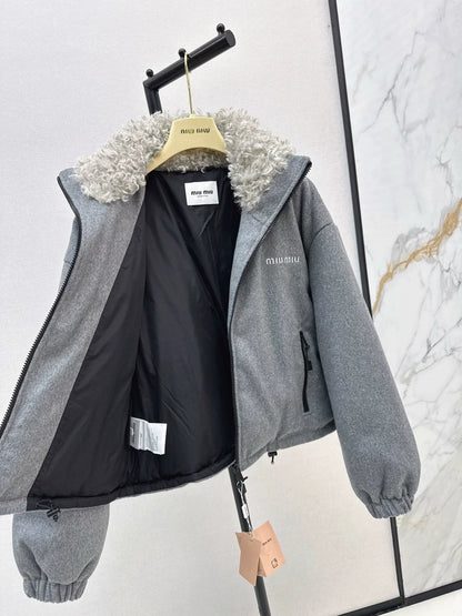 25fw Short standing collar down jacket