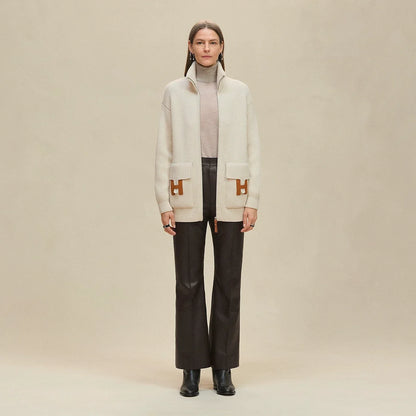 25fw new cashmere knitted zipper jacket