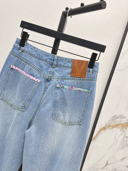 2025 Cowboy floral bound bead folding pants