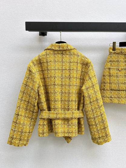 25fw Camellia decoration woven jacket