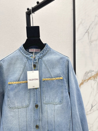 2025 Silhouette floral beaded denim jacket