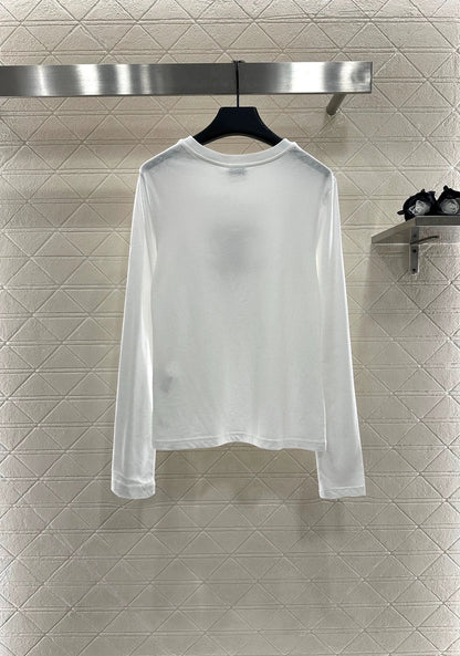 2025 Round neck beaded embroidered long sleeved base