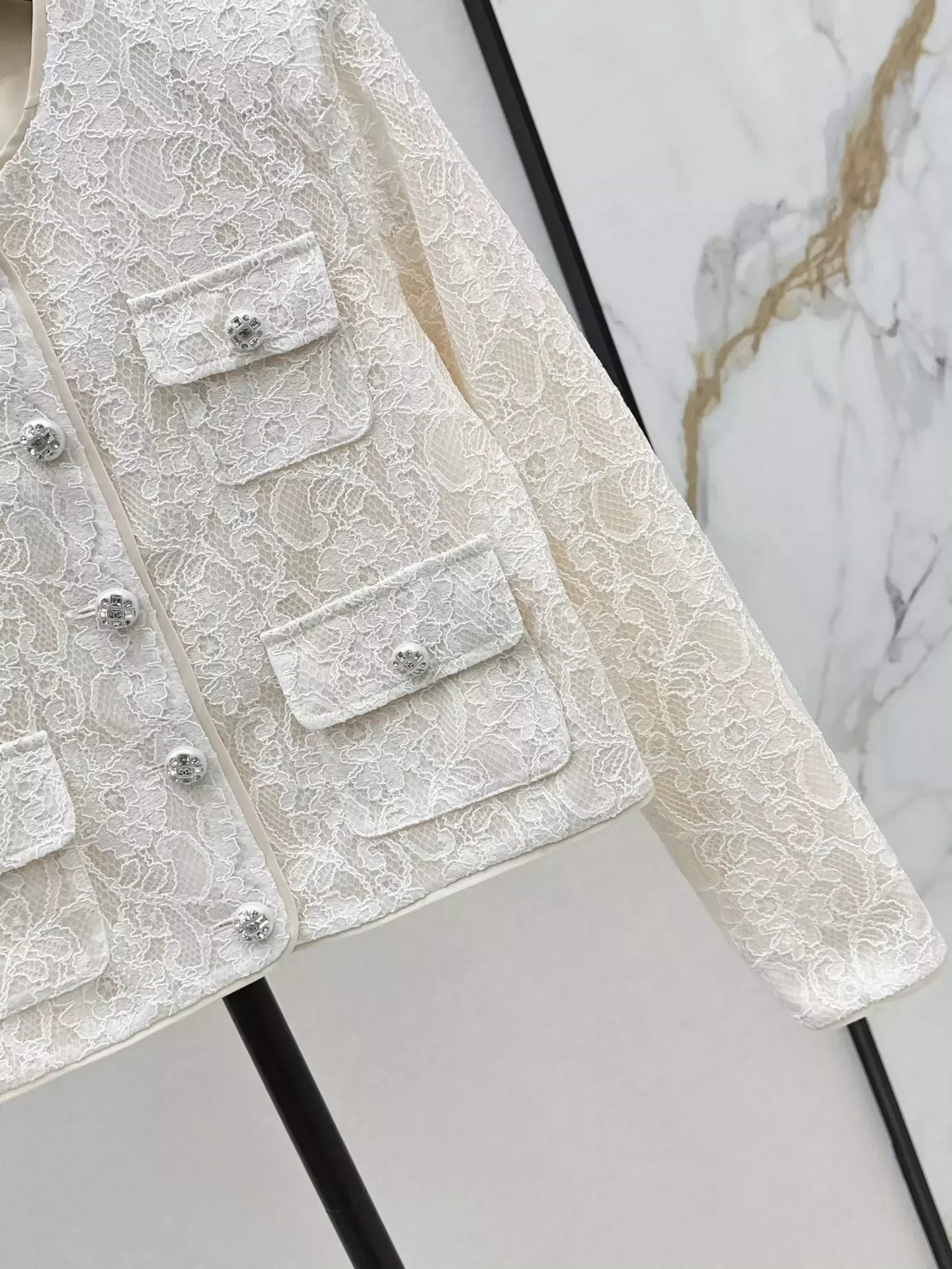 25fw Lace round neck jacket
