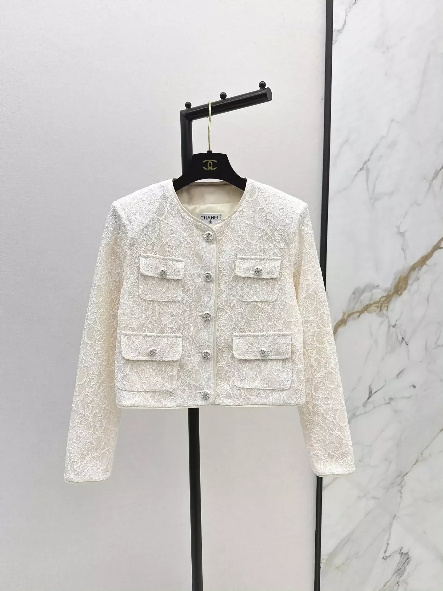 25fw Lace round neck jacket