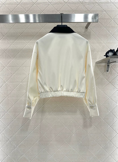 25fw Color blocked lace lapel jacket