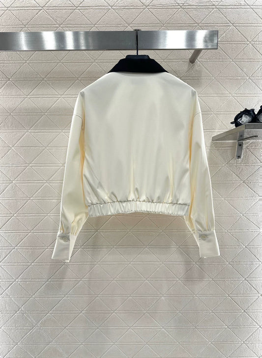 25fw Color blocked lace lapel jacket