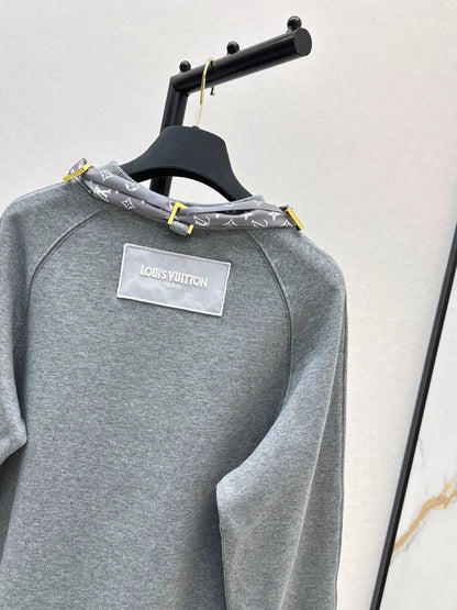 25fw Silk scarf pullover hoodie