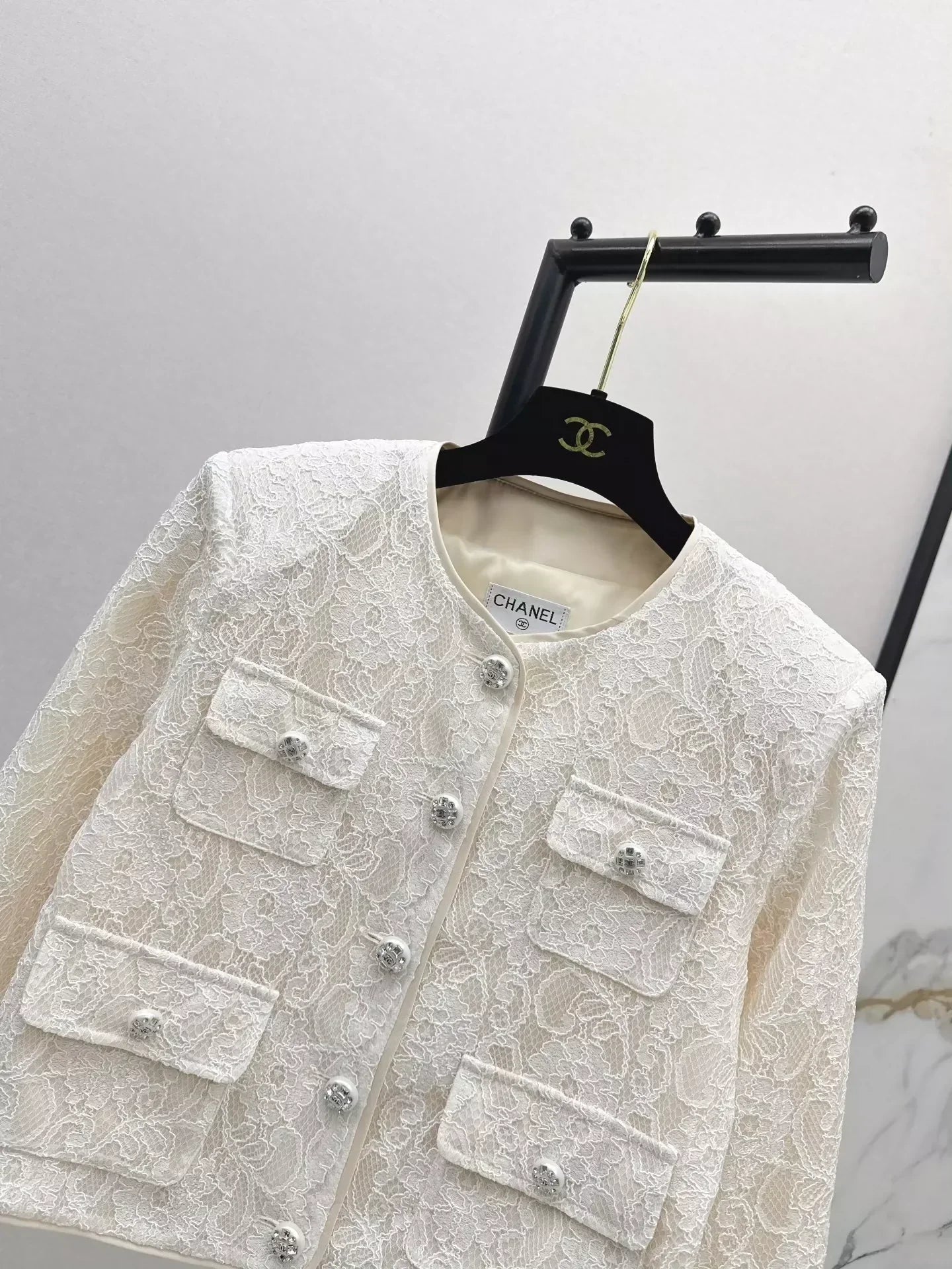 25fw Lace round neck jacket