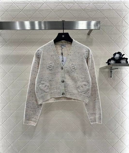 25fw Letter knitted cardigan