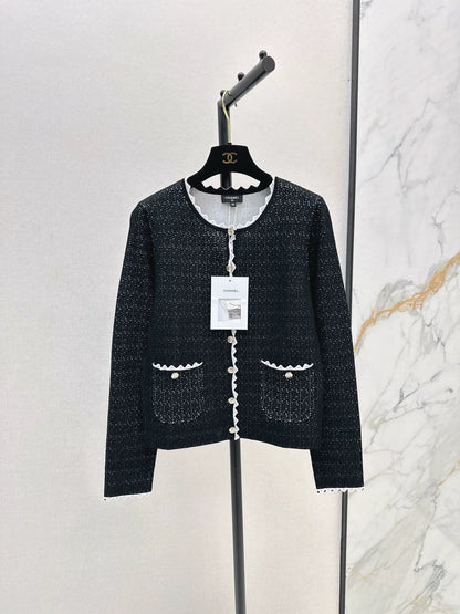 25fw Color blocked small lace cardigan