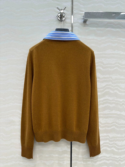 25 Detachable shirt collar design cashmere cardigan