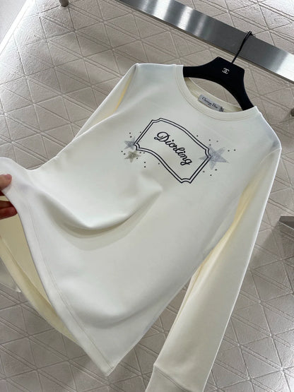 D 25 Crew Neck Letter Logo Top